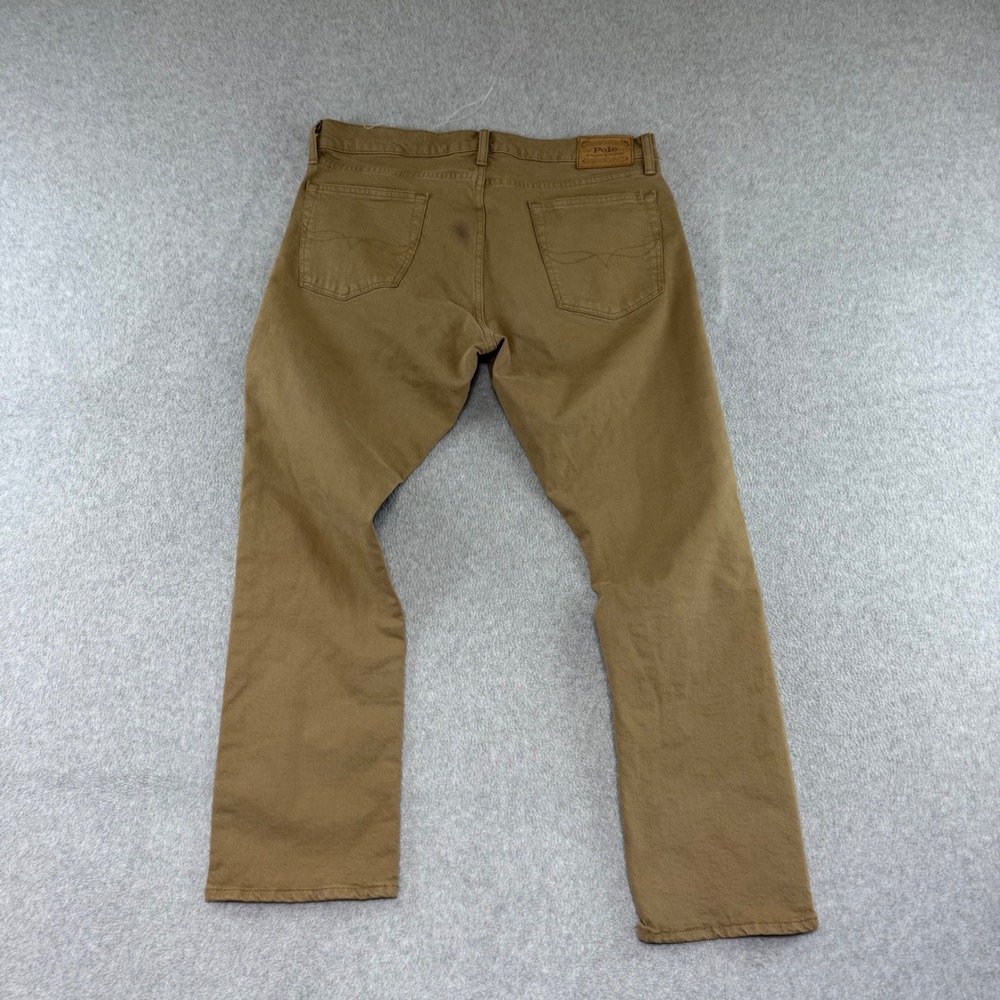 Polo Ralph Lauren Varick Slim Straight Pants Mens 36x30 Brown Stretch Chino